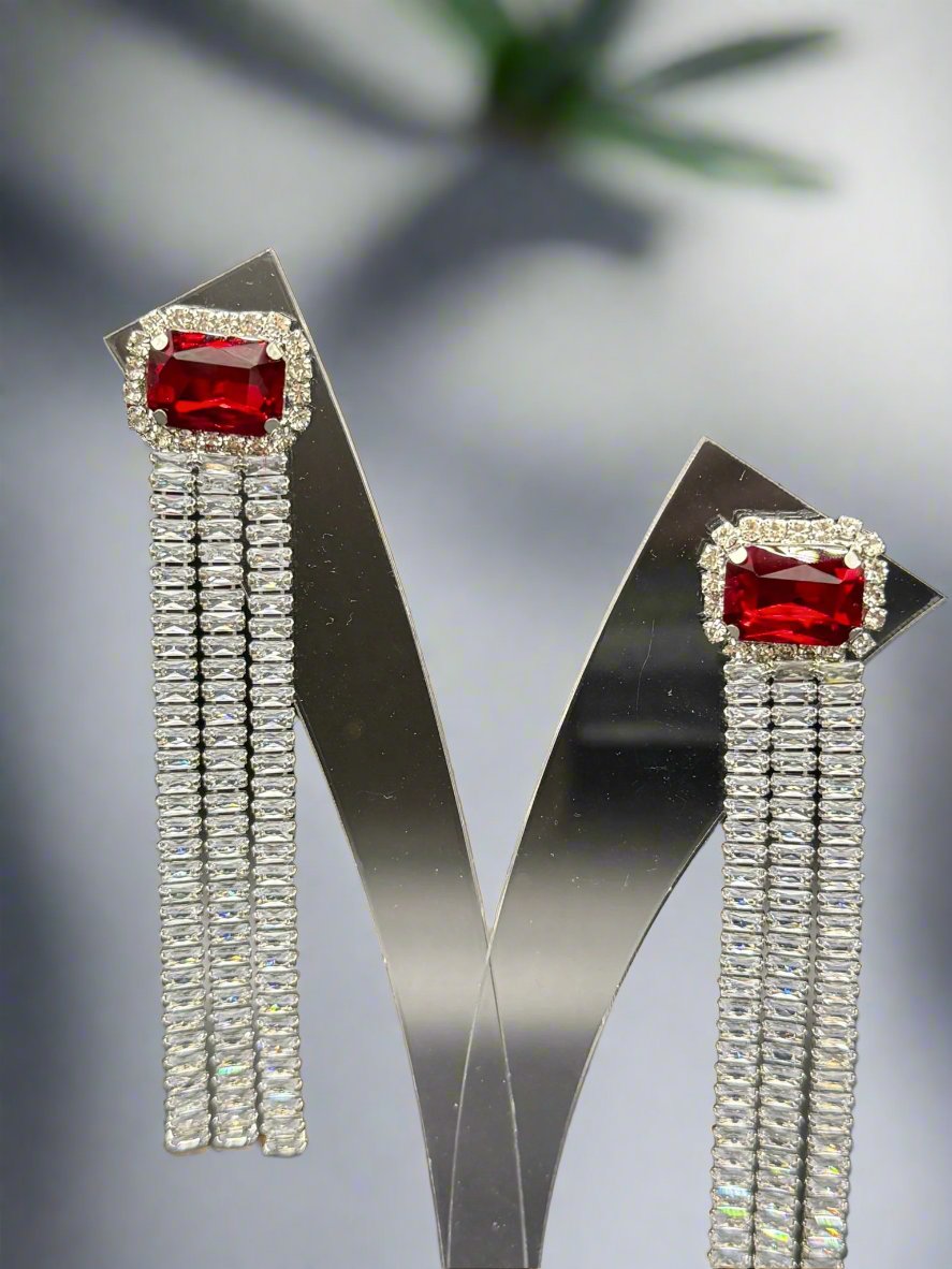 Famaza Cubic Zirconia Drop Earrings | Glamorous Statement Jewellery