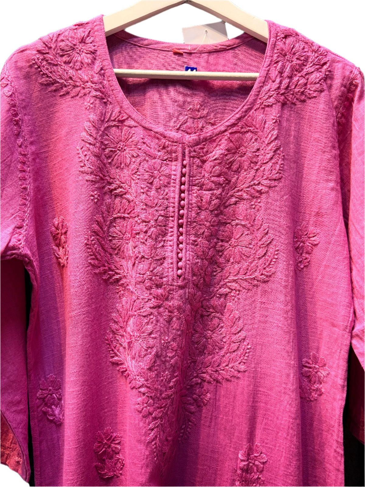 Khadi Chikankari Kurti - Famaza Couture