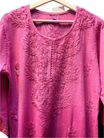 Khadi Chikankari Kurti - Famaza Couture