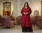 Plus Size Chikankari Cotton Kurti | 8XL–14XL | Elegant Shirt Dress – Famaza Couture