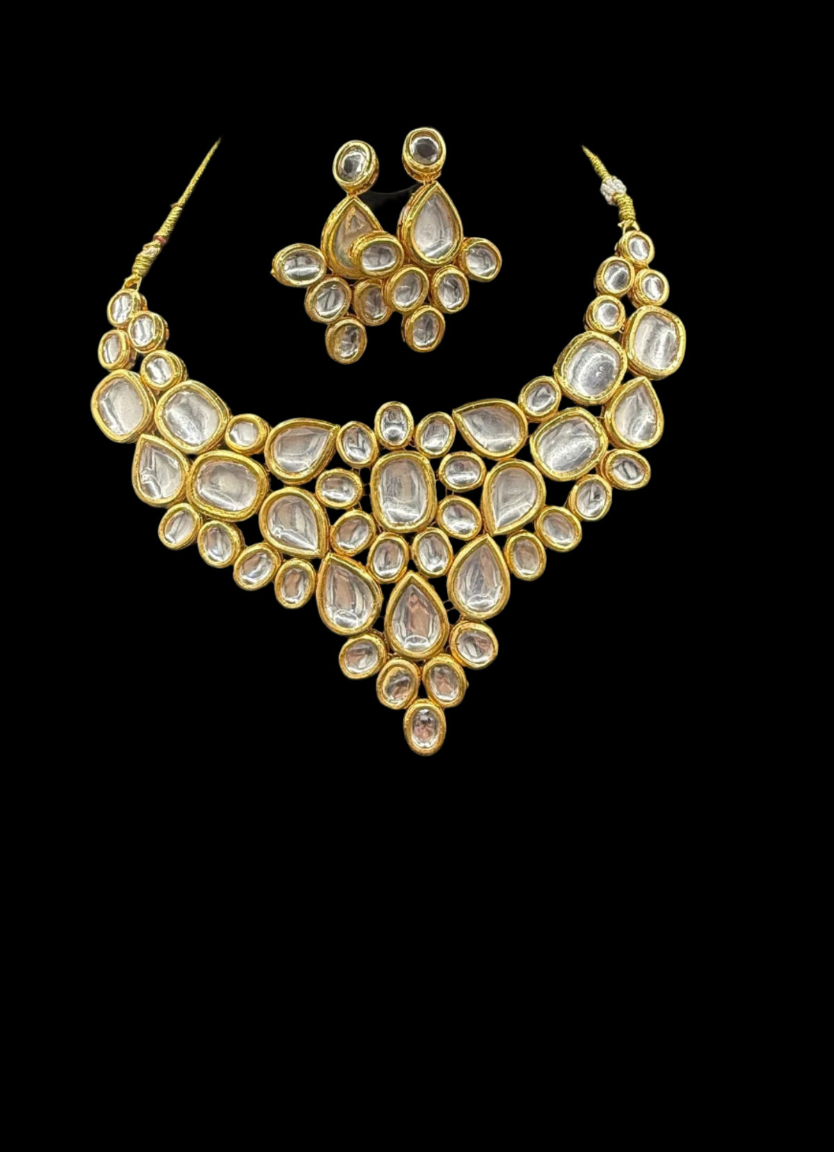 Drop & Oval Kundan Necklace set Jewellery