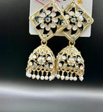 Meenakari stud Jhumka Earrings | Lightweight Handcrafted Jewellery – Famaza Couture