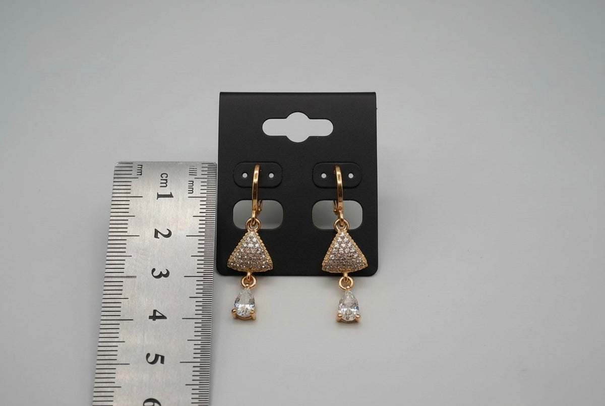 The Blush Cascade Earrings: Rose Gold American Diamond Dangling Earrings | Famaza Couture