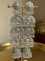 The Royal Garba: Lightweight Antique-Oxidised Chandelier Earrings