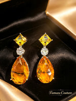 The Solstice 18K Gold Plated Diamond Statement Earrings