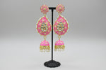 Meenakari Ambi Long Jhumka Earrings | Lightweight Bridal & Party Wear – Famaza Couture