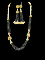 Tanjore Art Beaded Mala Set | Regal Bridal Pearl Necklace – Famaza Couture