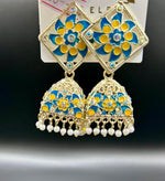 Meenakari stud Jhumka Earrings | Lightweight Handcrafted Jewellery – Famaza Couture