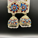 Meenakari stud Jhumka Earrings | Lightweight Handcrafted Jewellery – Famaza Couture