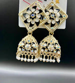 Meenakari stud Jhumka Earrings | Lightweight Handcrafted Jewellery – Famaza Couture