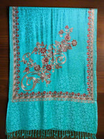 Kashmiri Aari Embroidered Marina Scarf | Handcrafted Shawl – Famaza Couture