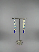 American Diamonds drop Jhumka bali earrings/Silver Finish Earrings