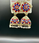 Meenakari stud Jhumka Earrings | Lightweight Handcrafted Jewellery – Famaza Couture