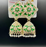 Meenakari stud Jhumka Earrings | Lightweight Handcrafted Jewellery – Famaza Couture