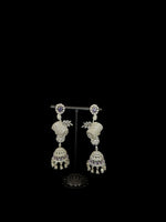 American Diamonds drop Jhumka earrings/Silver Finish Earrings