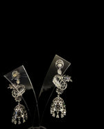 American Diamonds drop Jhumka earrings/Silver Finish Earrings