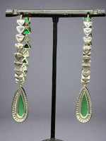 American Diamonds drop Jhumka bali earrings/Silver Finish Earrings