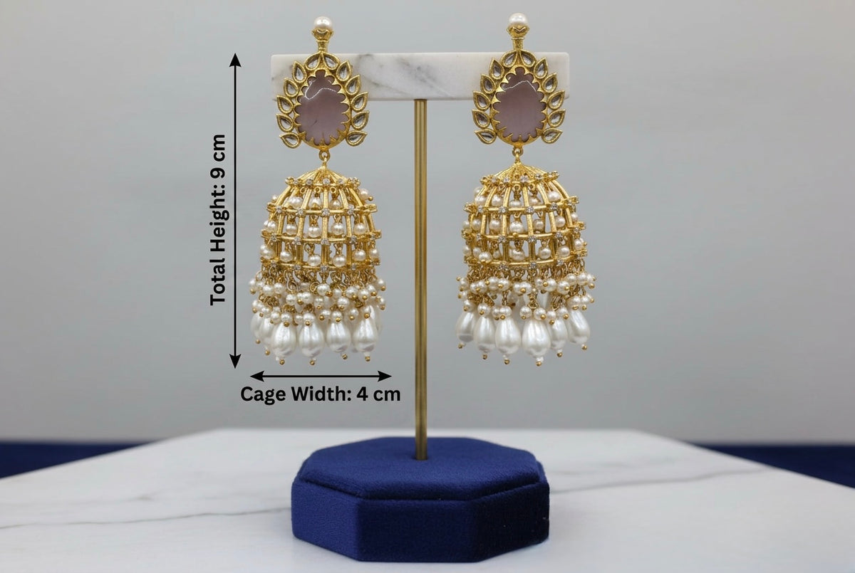 Royal Monalisa Stone & Coin Golden Earrings | Bridal & Partywear Wembley