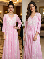 Chikankari Naira Cut Kurti Top | Indian Shirt for Women | Famaza couture