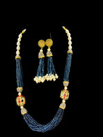 Tanjore Art Beaded Mala Set | Regal Bridal Pearl Necklace – Famaza Couture