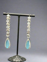 American Diamonds drop Jhumka bali earrings/Silver Finish Earrings