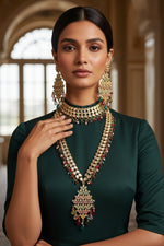 Gold Plated Multicolour Stone Chandelier Earrings – Statement Party & Bridal Earrings | Famaza Couture