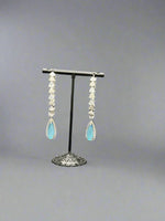 American Diamonds drop Jhumka bali earrings/Silver Finish Earrings