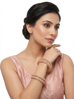 Rose Gold AD Bangles Set – American Diamond CZ Bridal Wedding Bangles UK | Famaza Couture
