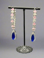 American Diamonds drop Jhumka bali earrings/Silver Finish Earrings