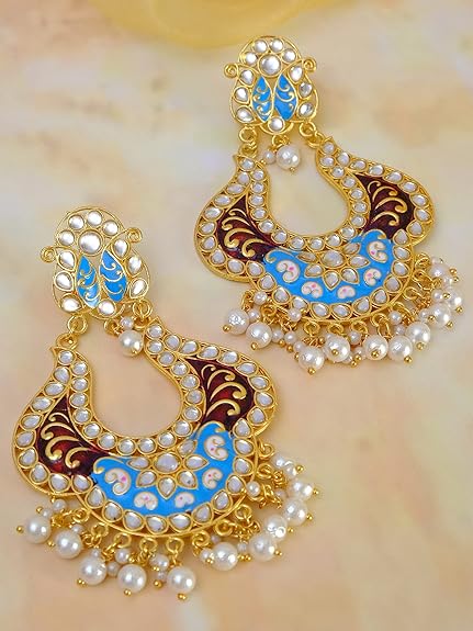 Chandbali earrings/Golden Finish Earrings