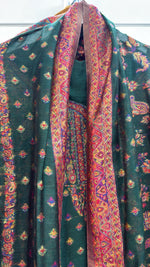 Premium Kanni Embroidered Silk Kurta Set with Pure Raw Silk Trousers