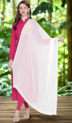 White Chiffon Two Side Lace Dupatta