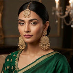 The Rosalind | Rose Gold Cubic Zirconia Earrings & Maang Tikka Set
