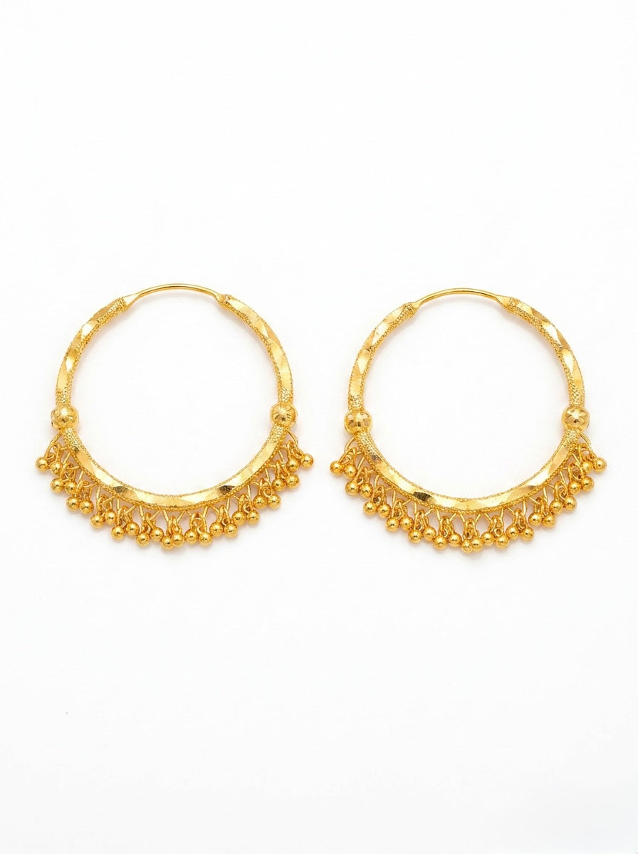 22K Gold Plated Heritage Chand Bali Hoop Earrings – Royal Crescent🌙