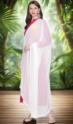 White Chiffon Two Side Lace Dupatta