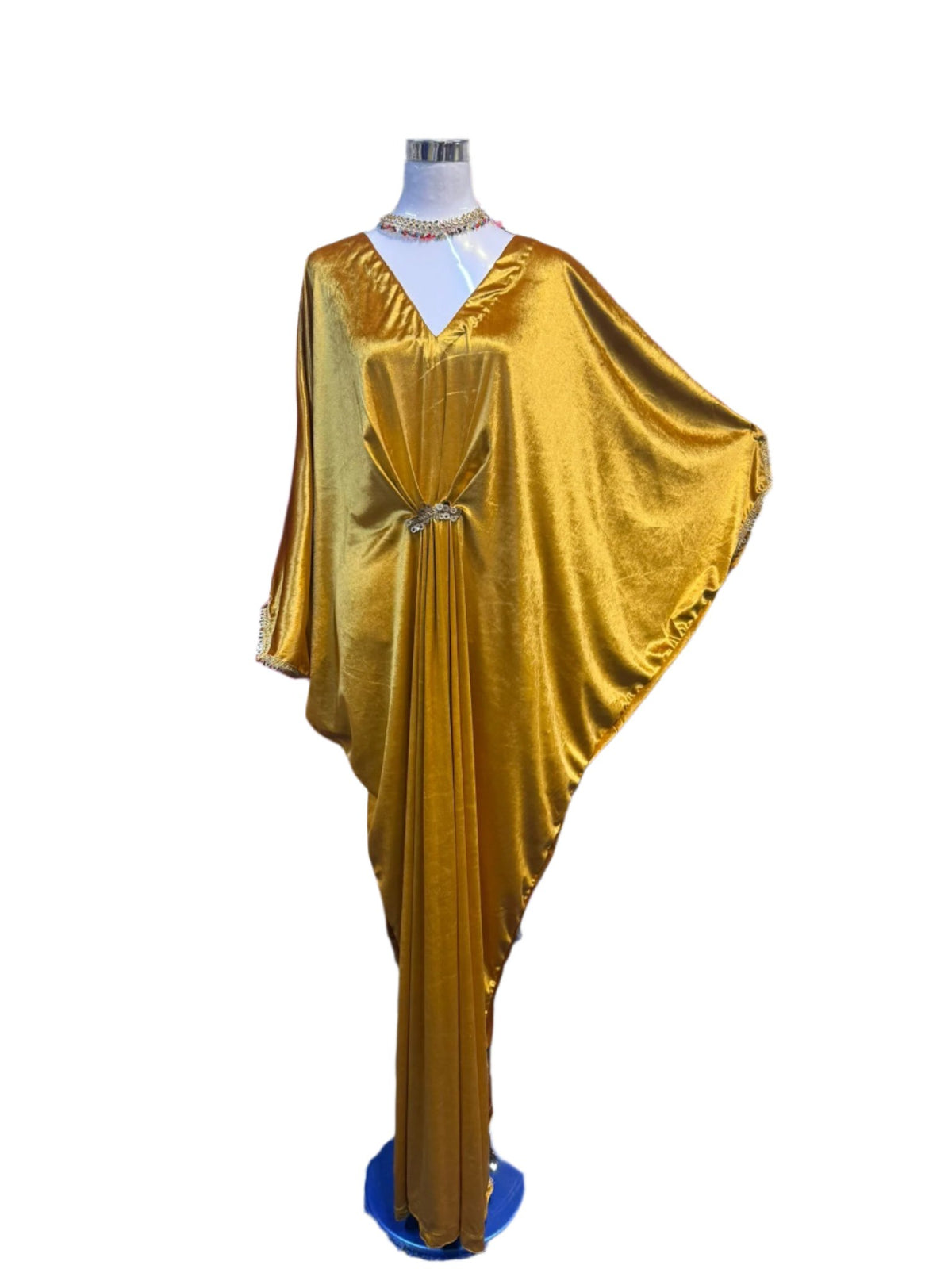 Khurshid Batwing Velvet Kaftan dress