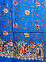 Lotus flower all-over Kashmiri Embroidered Pashmina Scarf | Handcrafted Shawl – Famaza Couture