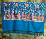 Kashmiri versatile signature Embroidered Pashmina Scarf | Handcrafted Shawl – Famaza Couture