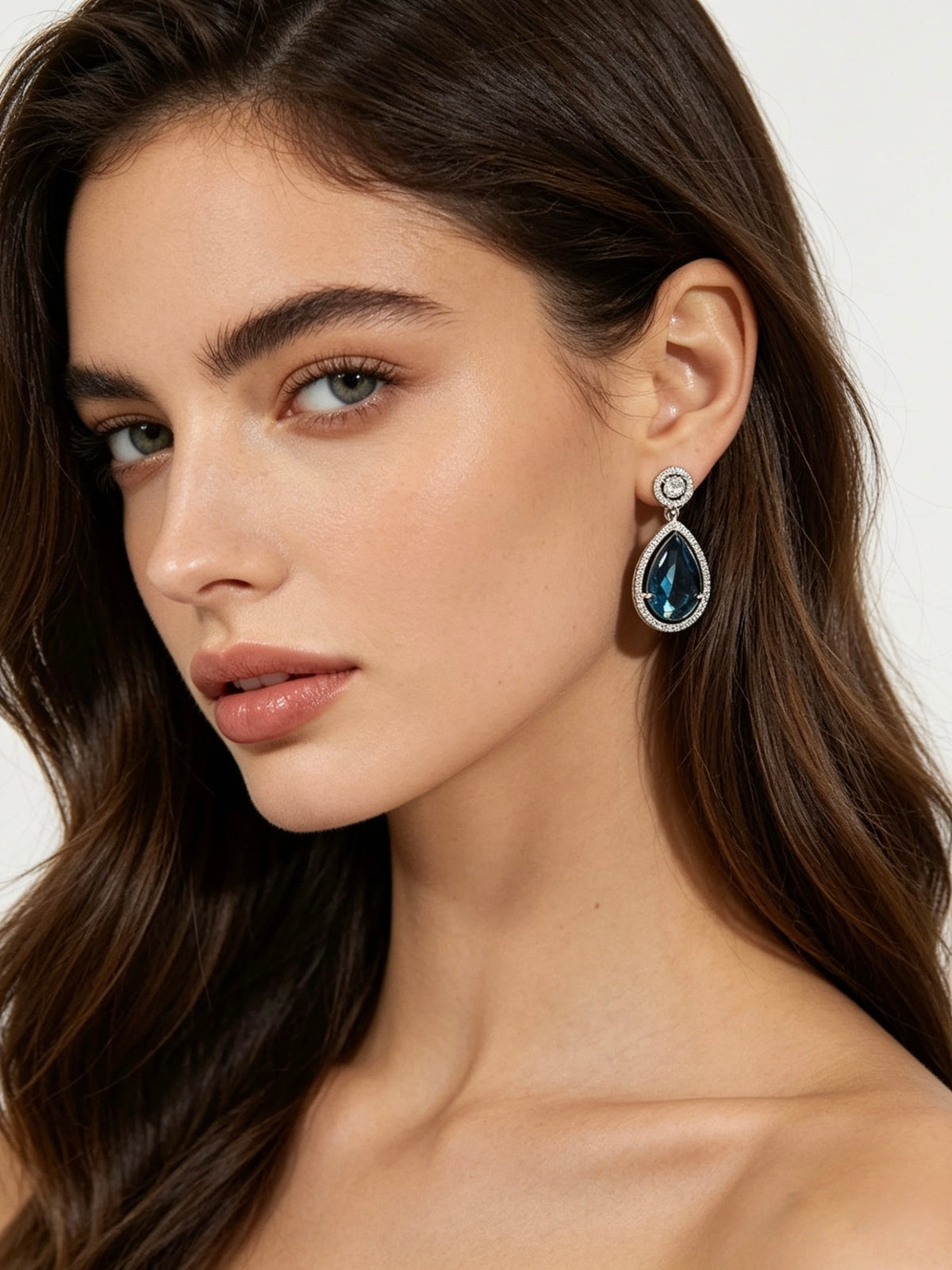 The Duchess American Diamond Teardrop Statement Earrings