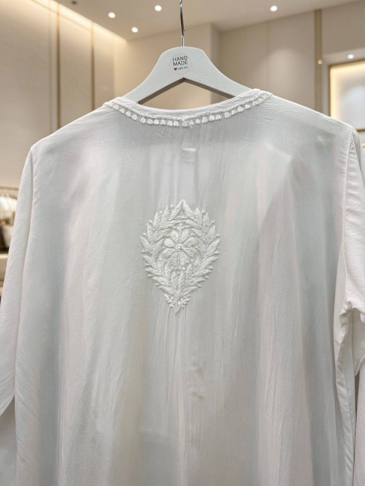 White Ghasspati Chikankari Premium Modal Kurti & Plazzo Set