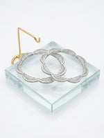 Close up of micro-pavé American diamonds on Zia wave bangle – premium cubic zirconia with diamond-equivalent fire