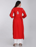 Aalia Chikankari long dress with Pockets | Indian Tunic Top