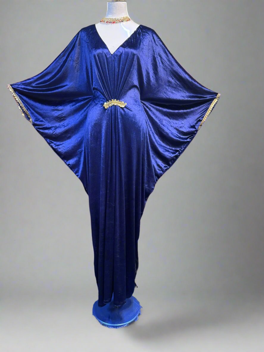 Khurshid Batwing Velvet Kaftan dress