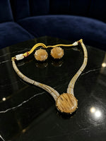 The Victoria Glow Jewellery Set – Handcrafted Mayfair Aurum Statement Necklace & Earrings