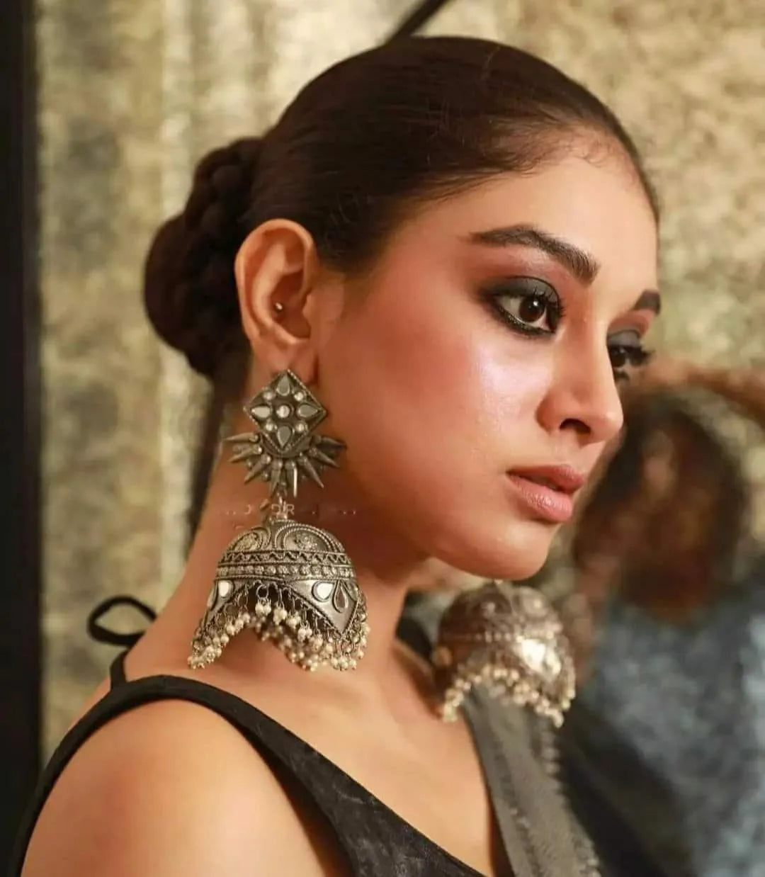 Oxidised Jhumka Statement Earrings – Handcrafted Indian Tribal Jewellery