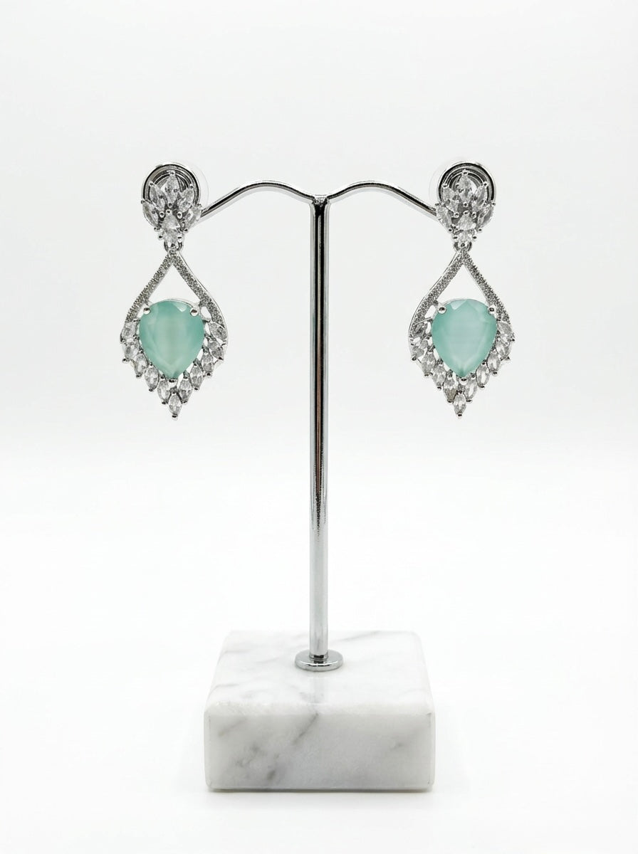 American Diamond Heart Stone Earrings |Heart-Shaped Earrings Earrings