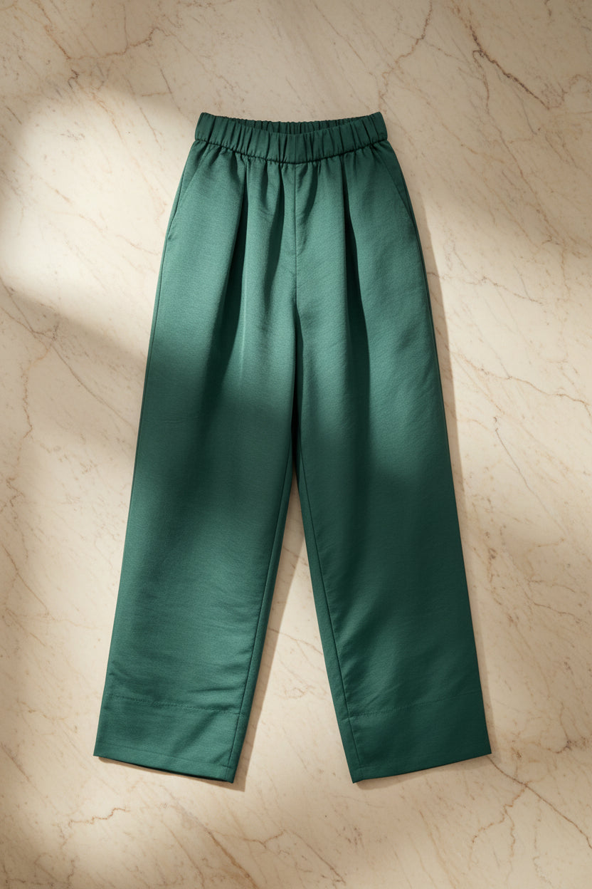 A Pure Raw silk plain trousers. 