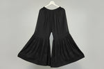 A black flared hand embroidered gharara trousers 
