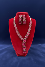 The Lumina Opal Crystal Lariat & Chandelier Jewellery Set | Famaza Couture