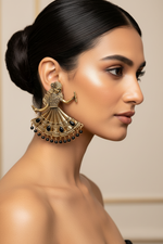 Gopi Dandiya Antique Gold Navratri Statement Earrings